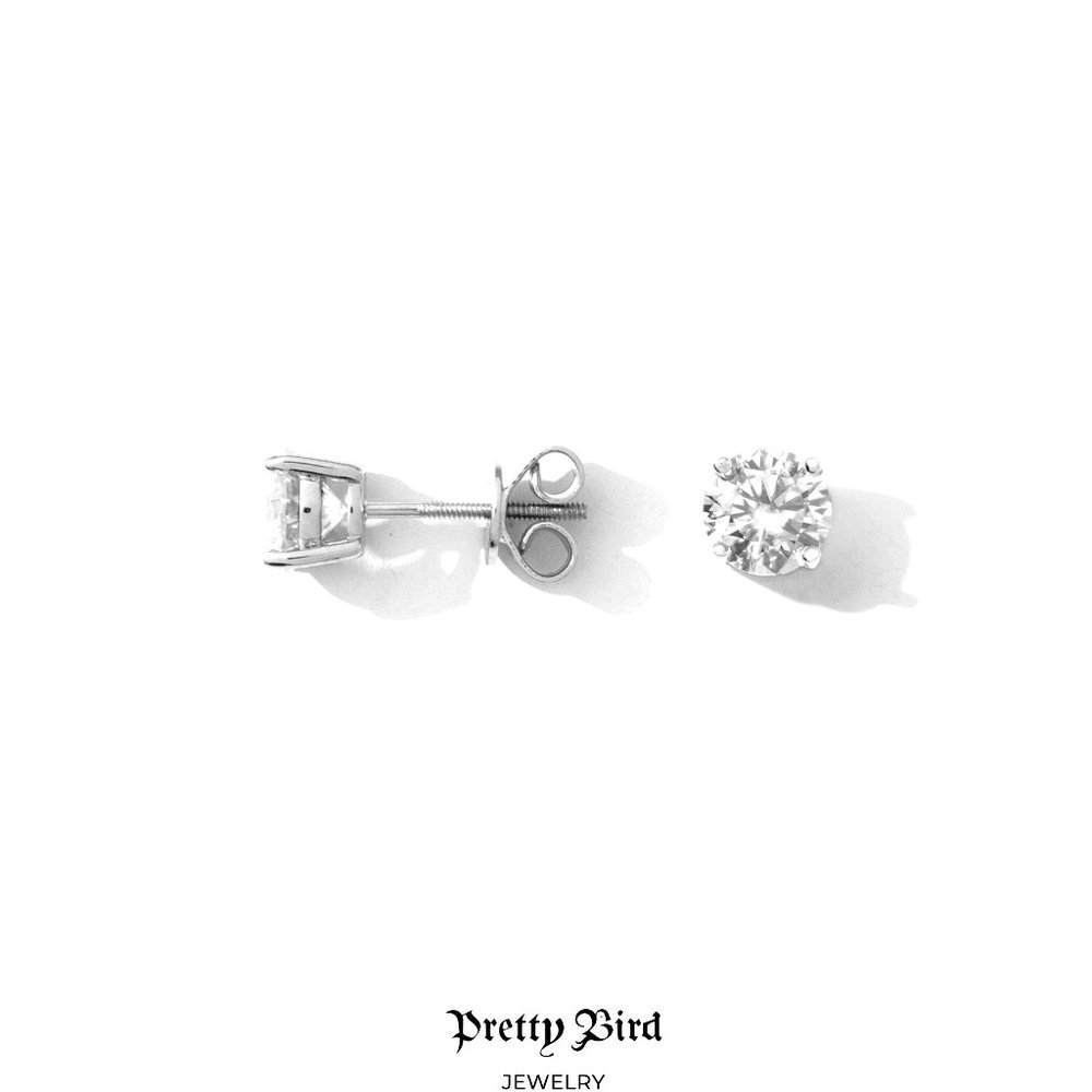 1ct Moissanite Stud Earrings 925 Silver & Rhodium - Picture 1 of 1